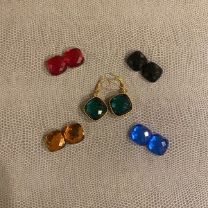 JOAN RIVERS MULTI COLOURED INTERCHANGEABLE LEVER BACK EARRINGS